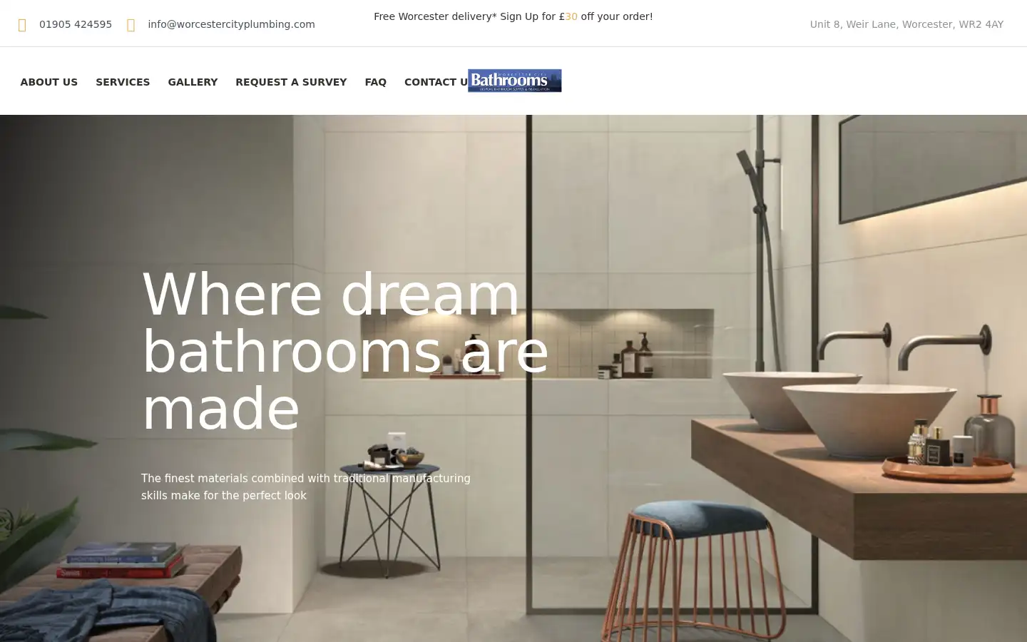 Screenshot of worcestercitybathrooms.com