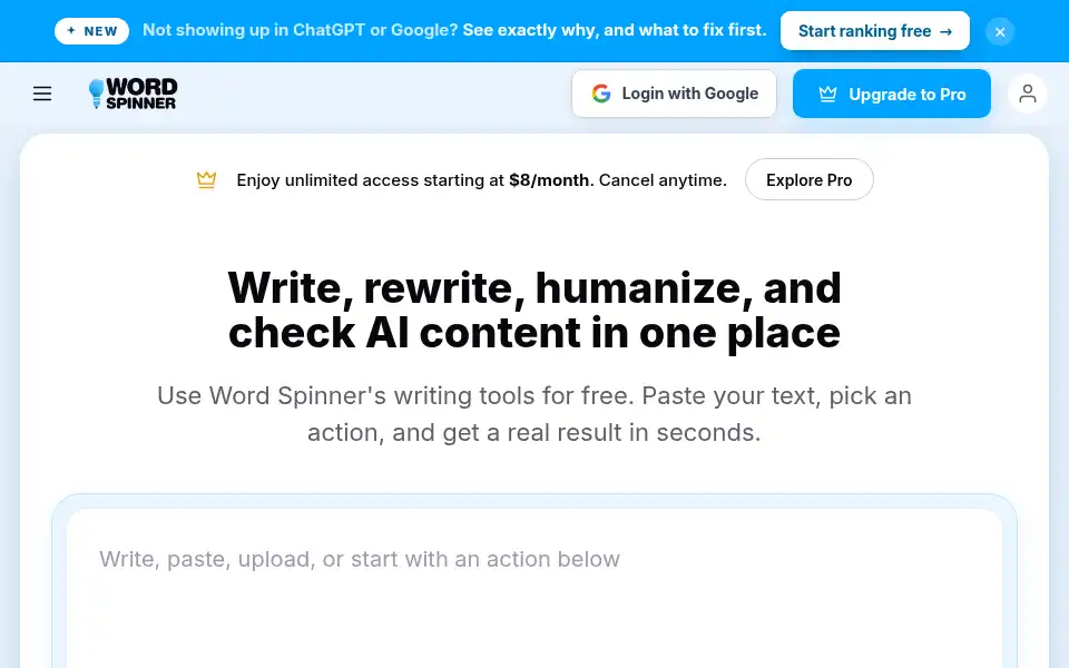Screenshot of word-spinner.com