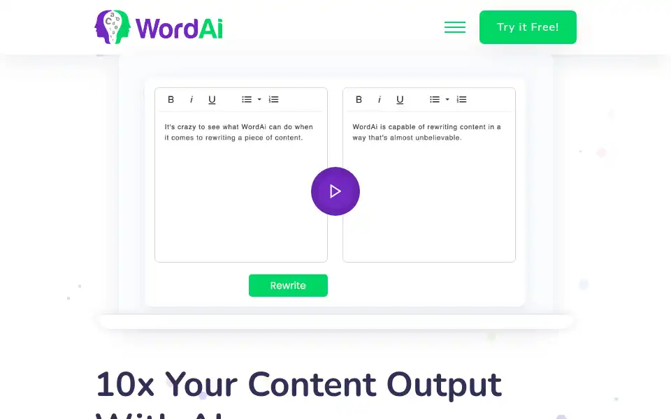 Screenshot of wordai.com