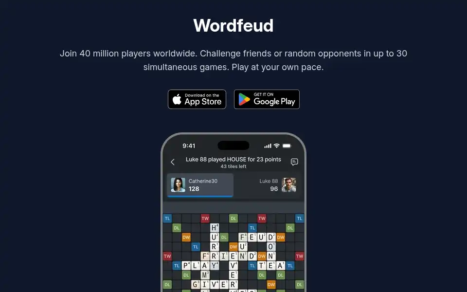 Screenshot of wordfeud.com