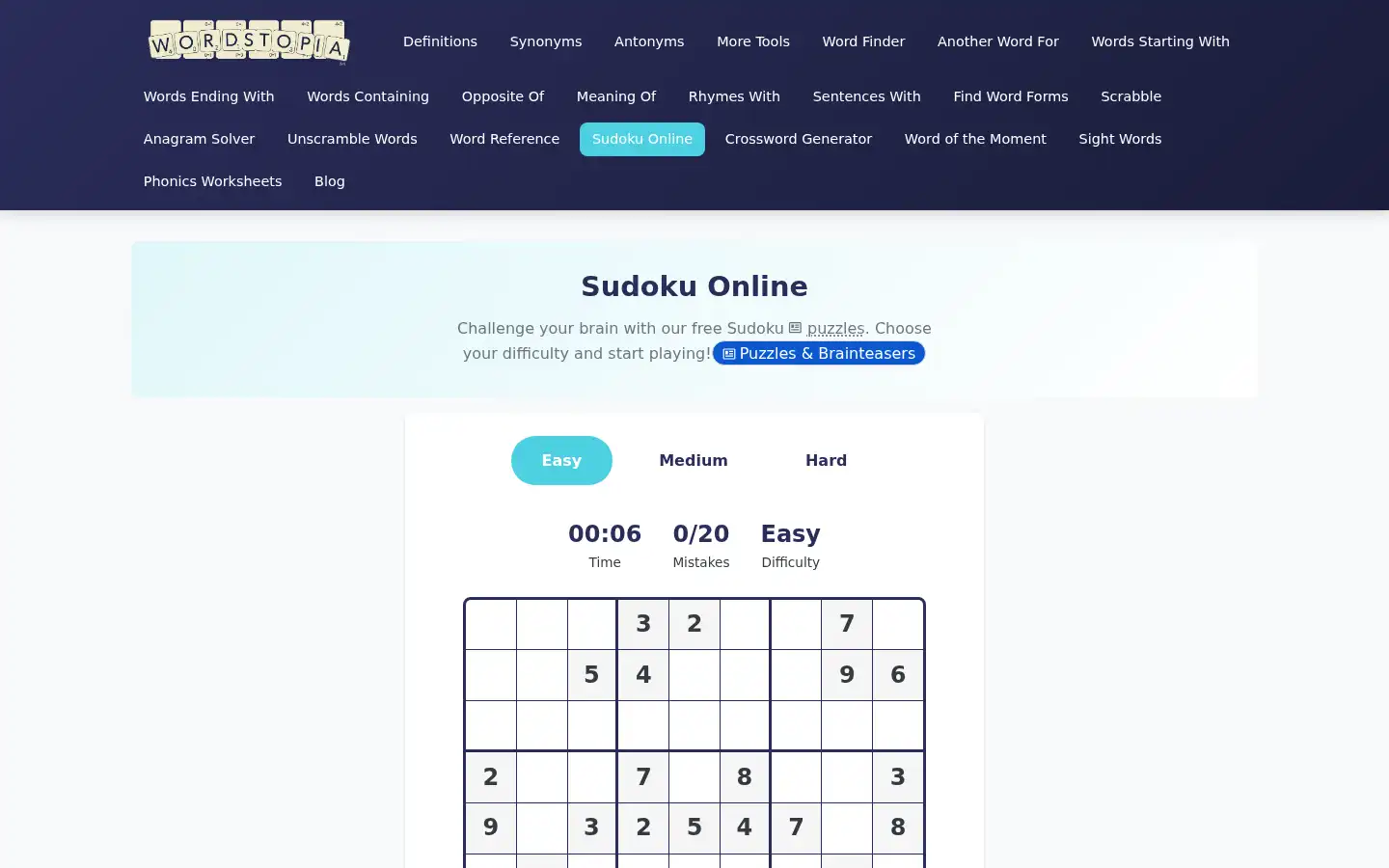 Screenshot of wordstopia.com