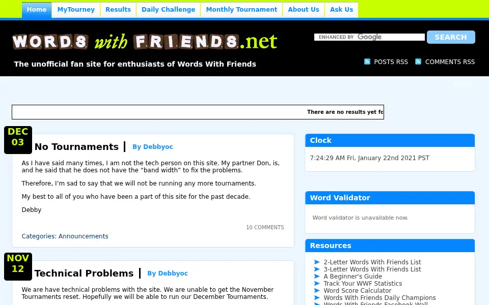 Screenshot of wordswithfriends.net