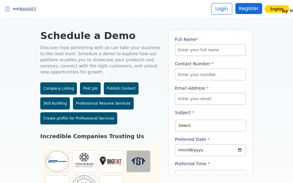 Screenshot of workassist.in