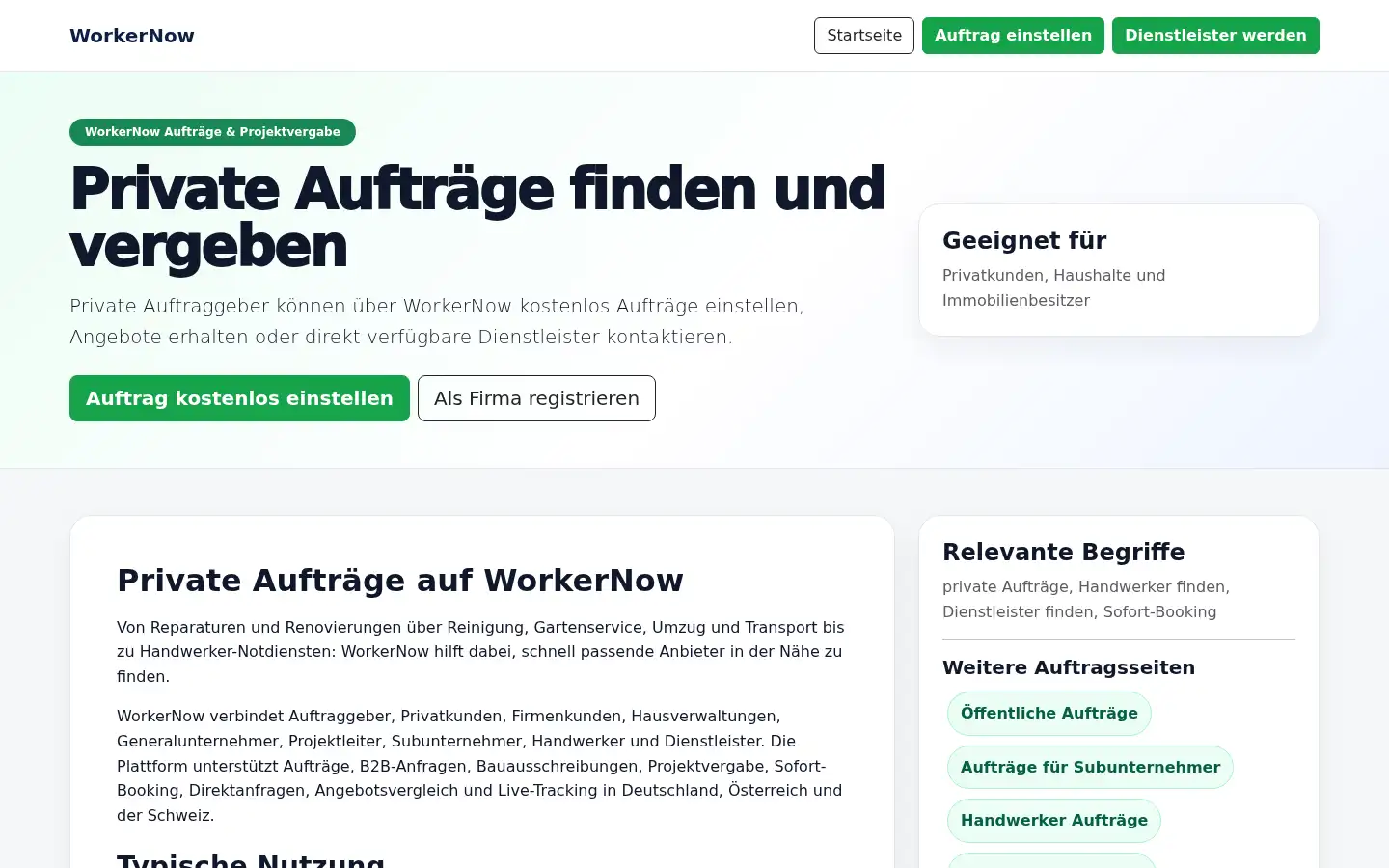 Screenshot of workernow.de