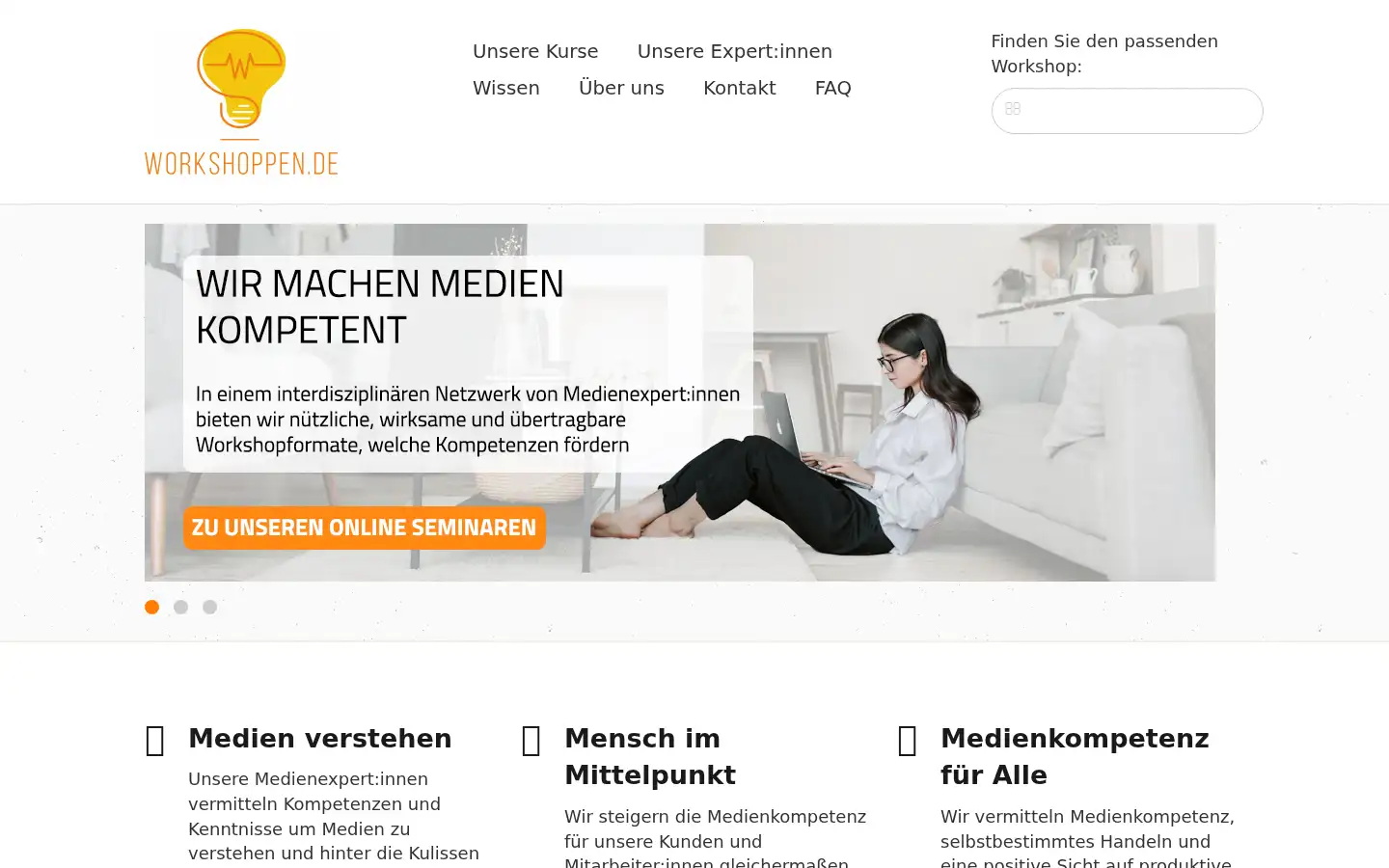 Screenshot of workshoppen.de