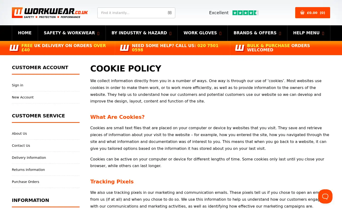 Screenshot of workwear.co.uk