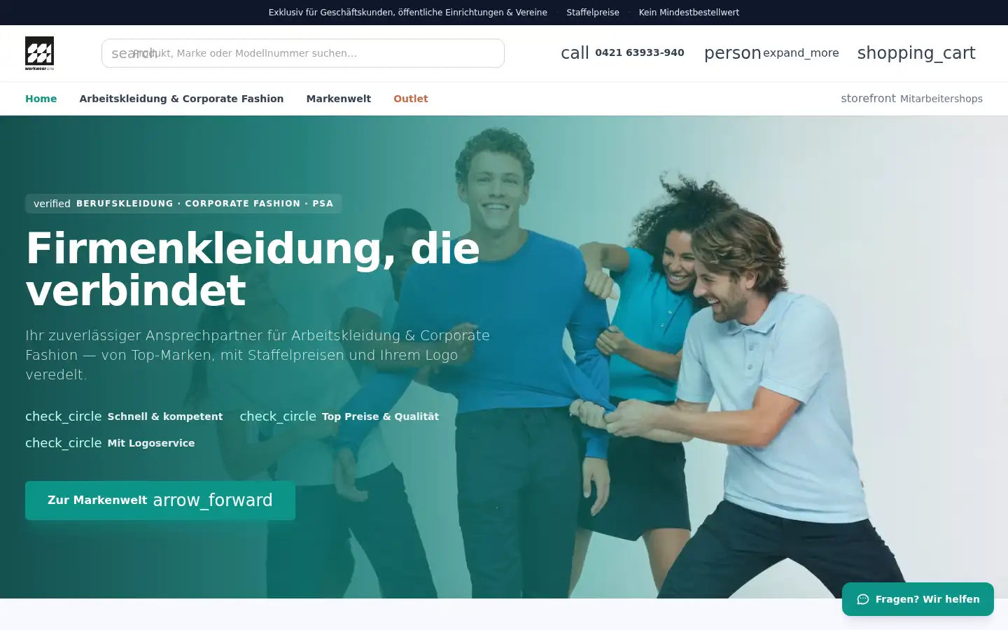Screenshot of workwear-one.de