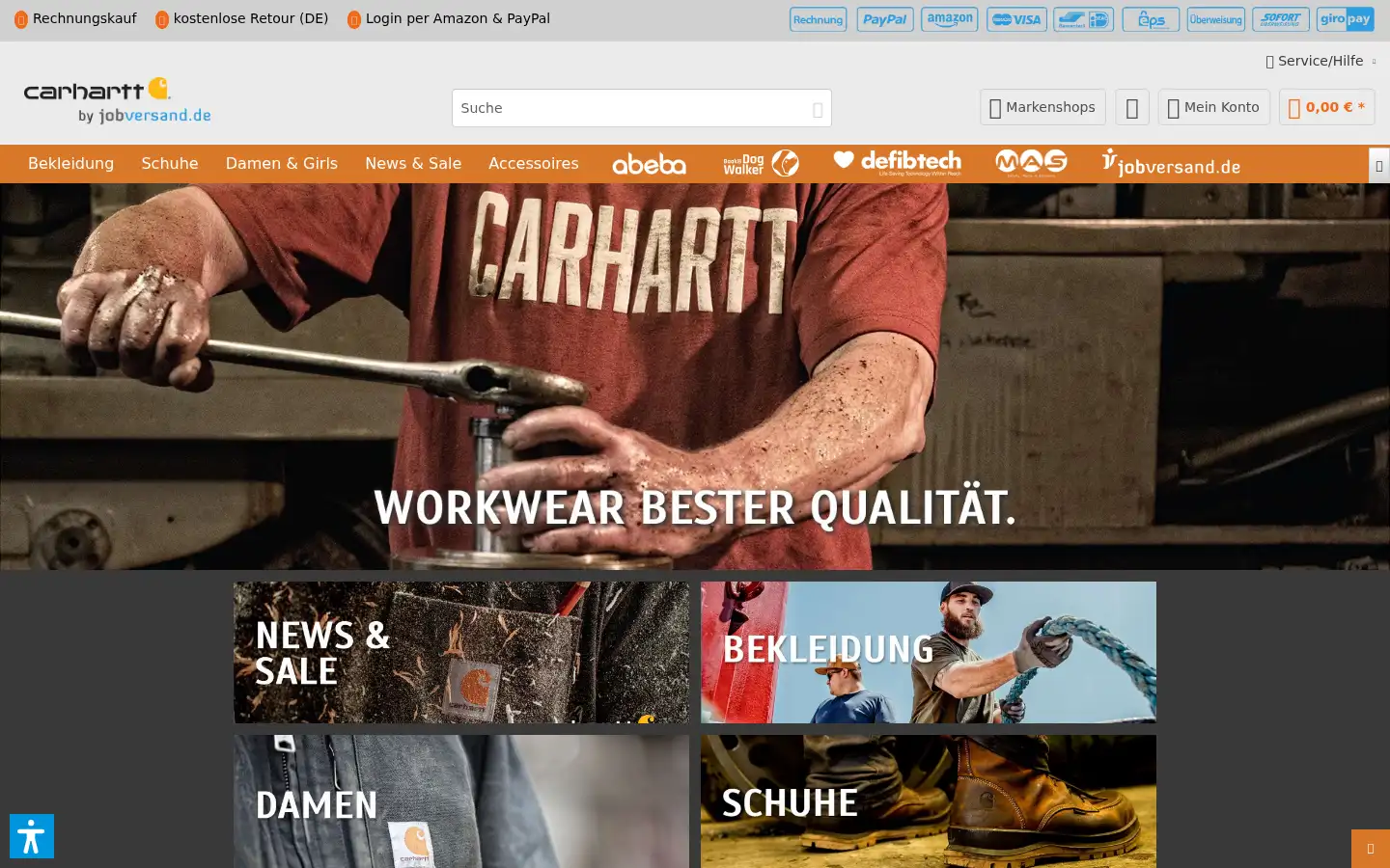 Screenshot of workweardealer.de
