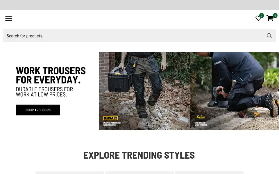 Screenshot of workwearoutlet.co.uk