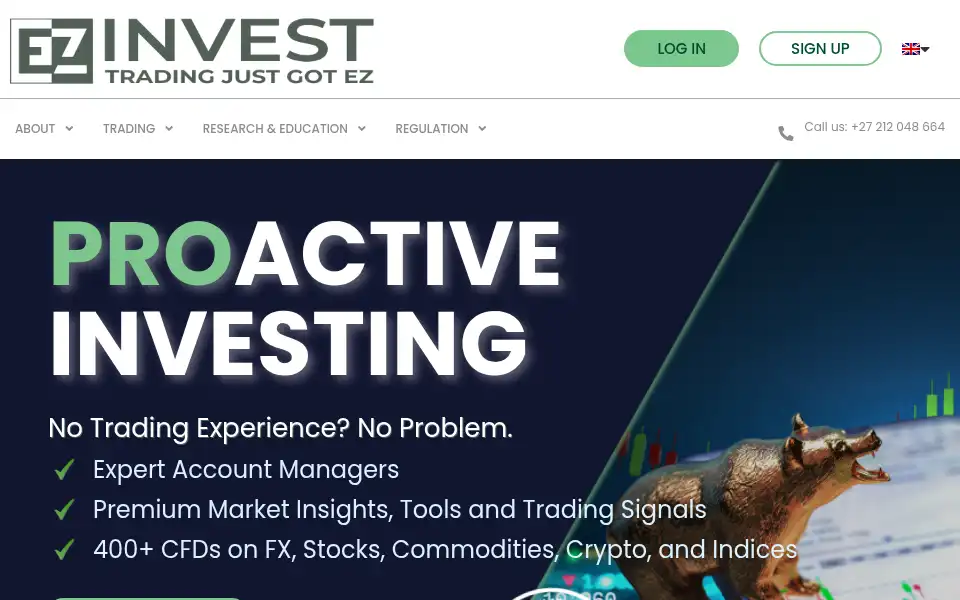 Screenshot of world.ezinvest.com