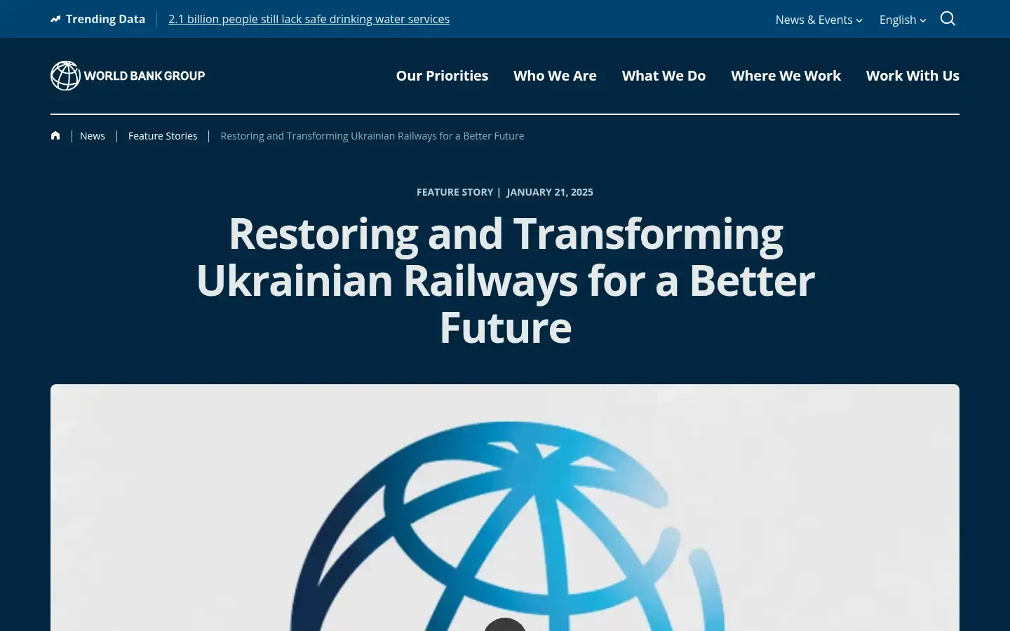 Screenshot of worldbank.org