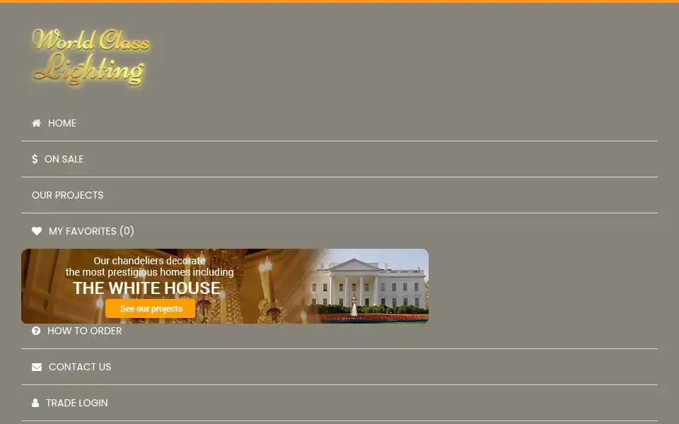 Screenshot of worldclasslighting.com