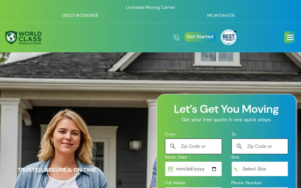 Screenshot of worldclassmovingandstorage.com