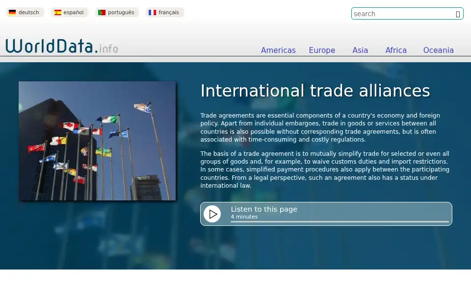 Screenshot of worlddata.info