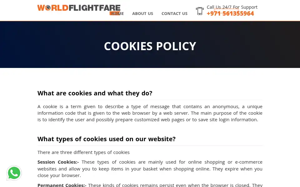 Screenshot of worldflightfare.ae
