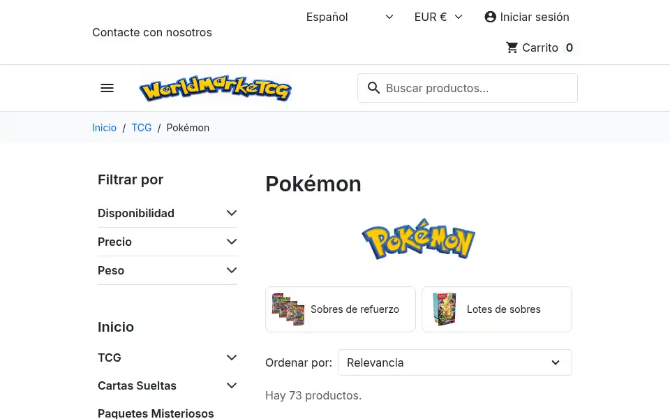 Screenshot of worldmarketcg.com