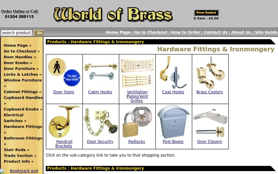 Screenshot of worldofbrass.co.uk