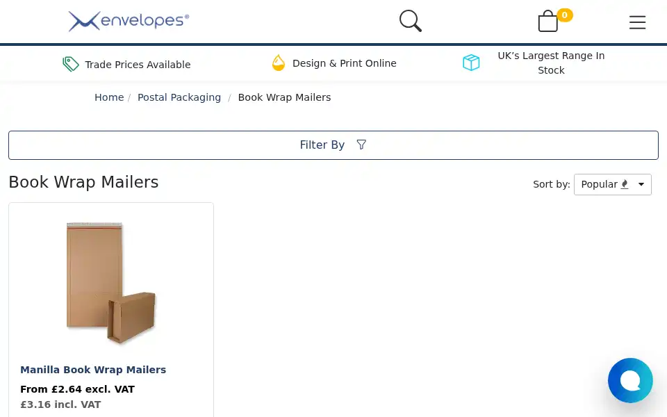 Screenshot of worldofenvelopes.com