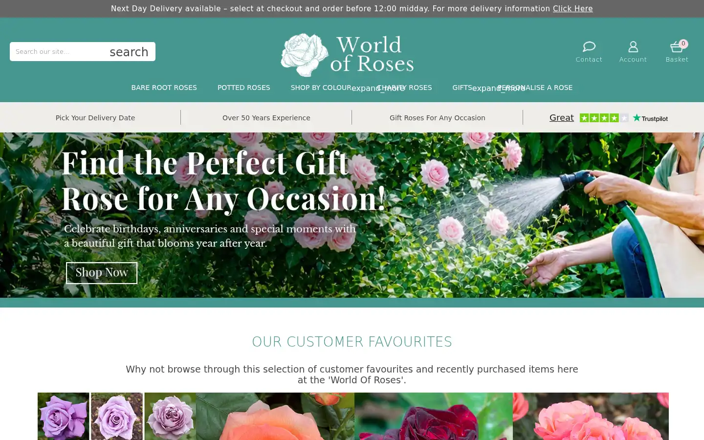 Screenshot of worldofroses.com
