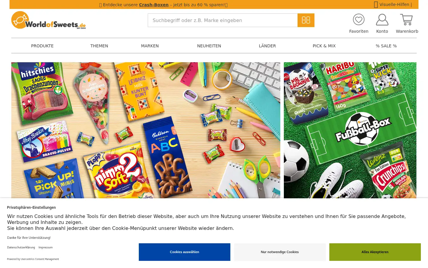 Screenshot of worldofsweets.de