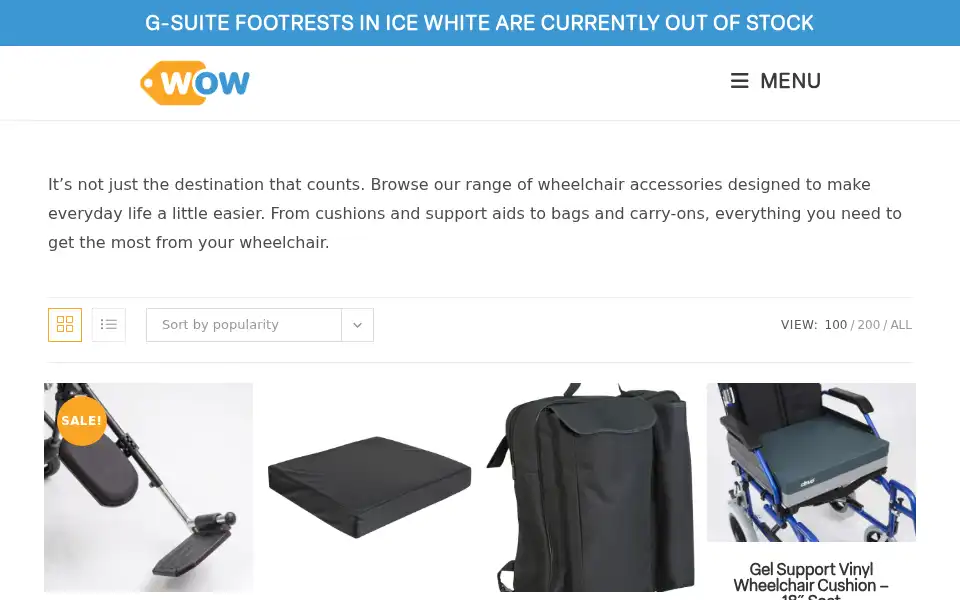 Screenshot of worldofwheelchairs.com