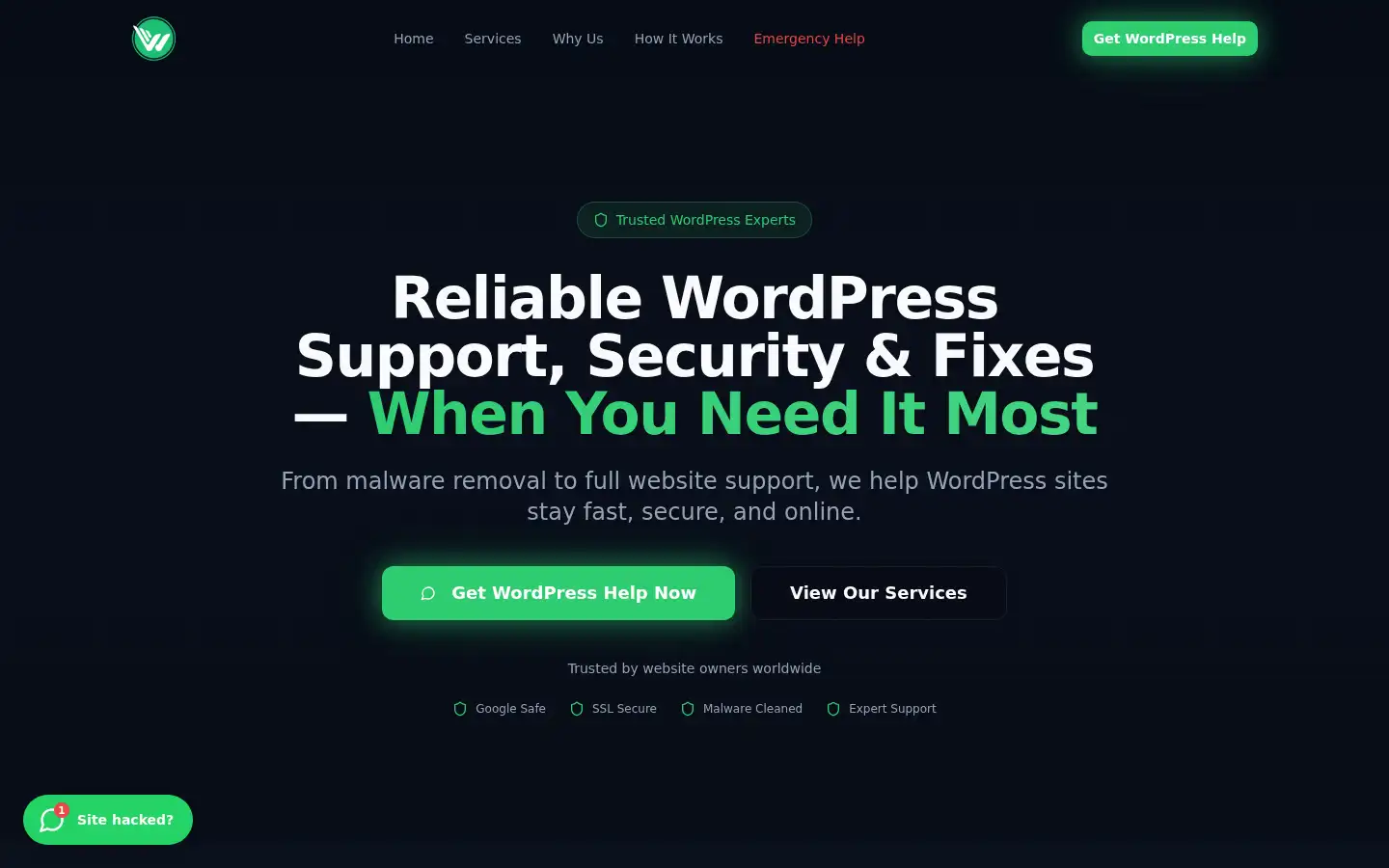Screenshot of worldpresshelp.com
