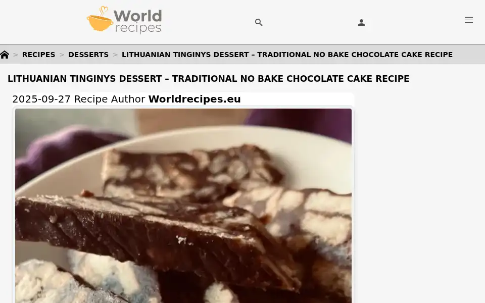 Screenshot of worldrecipes.eu