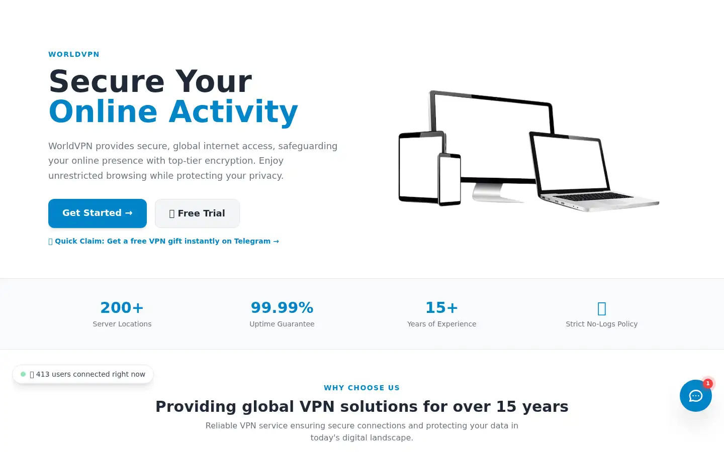 Screenshot of worldvpn.net
