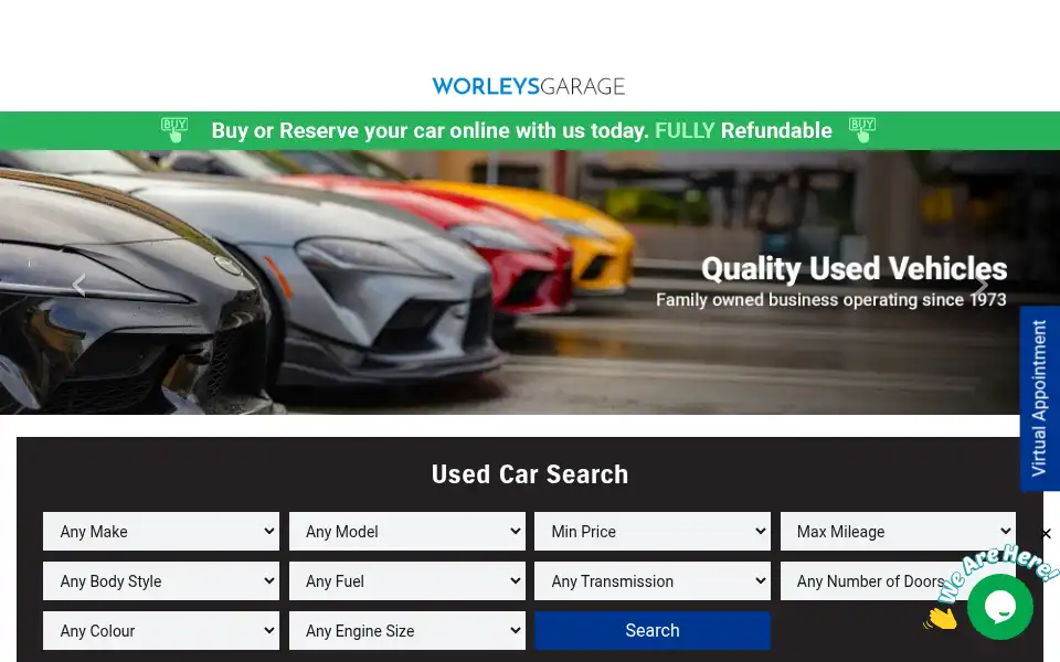Screenshot of worleys.co.uk