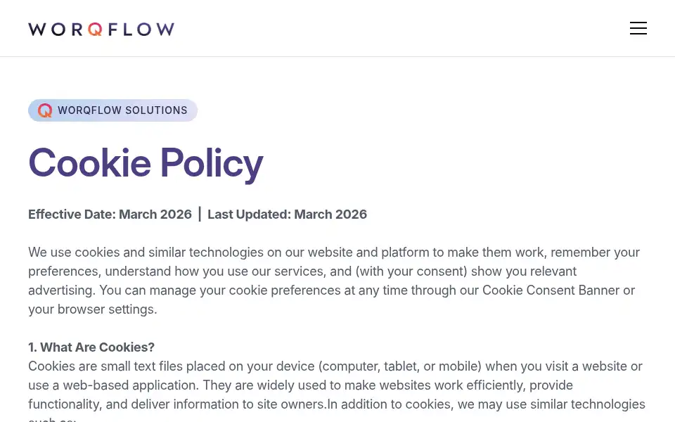 Screenshot of worqflowsolutions.com