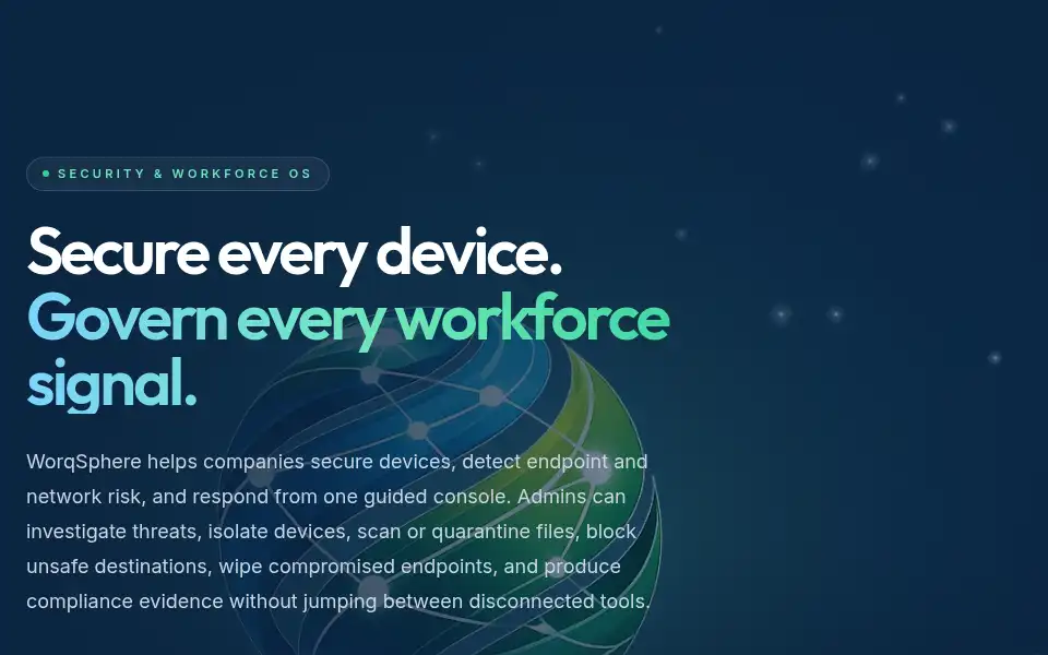 Screenshot of worqsphere.com