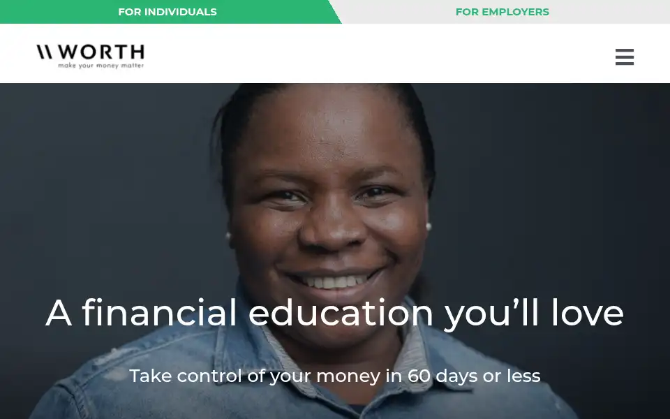 Screenshot of worth.co.za
