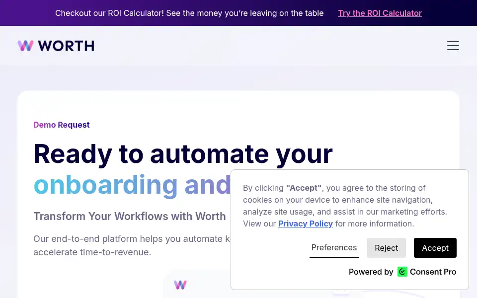 Screenshot of worthai.com