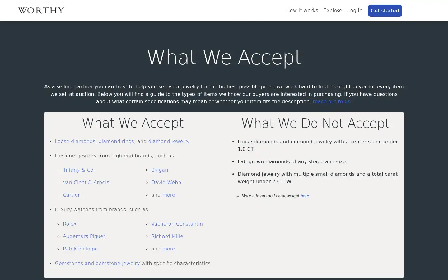 Screenshot of worthy.com