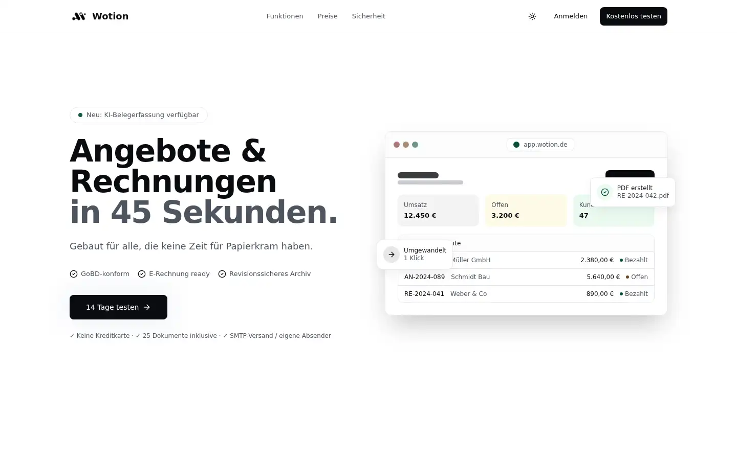 Screenshot of wotion.de