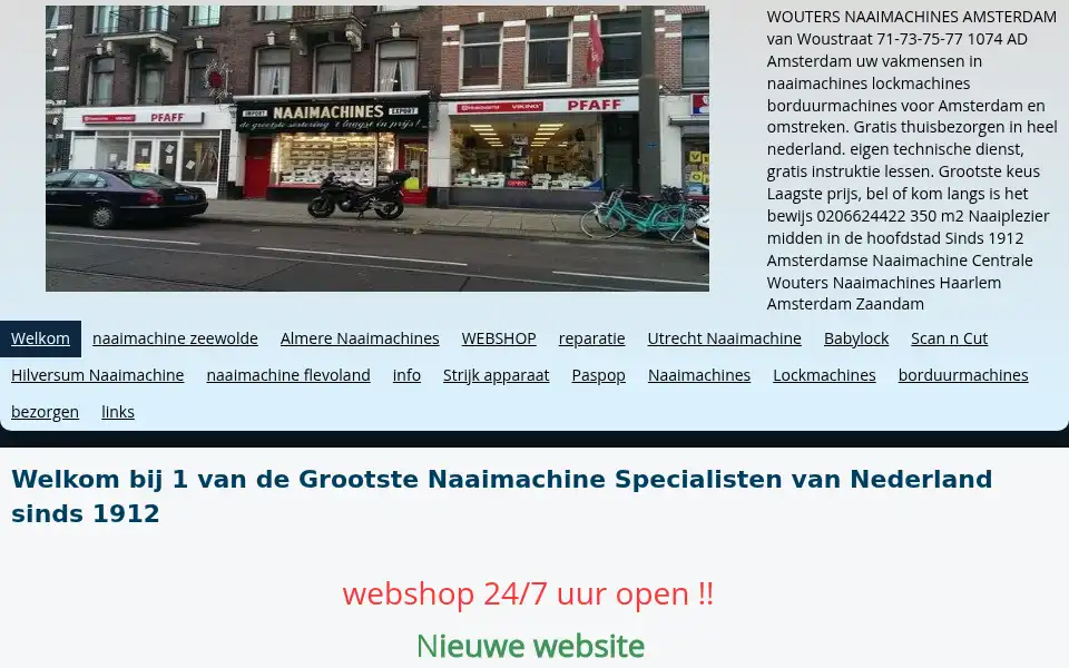 Screenshot of woutersnaaimachines.nl