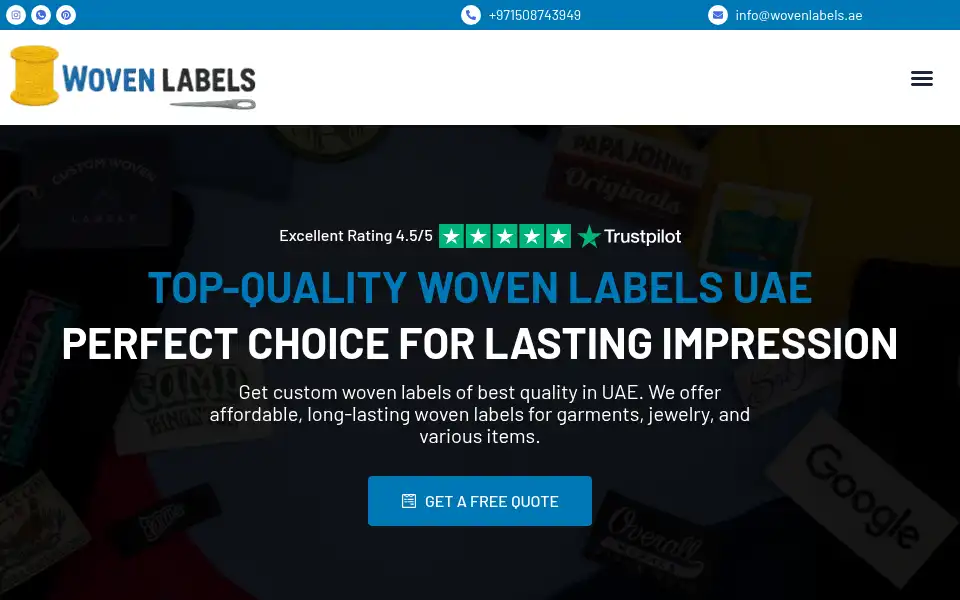 Screenshot of wovenlabels.ae