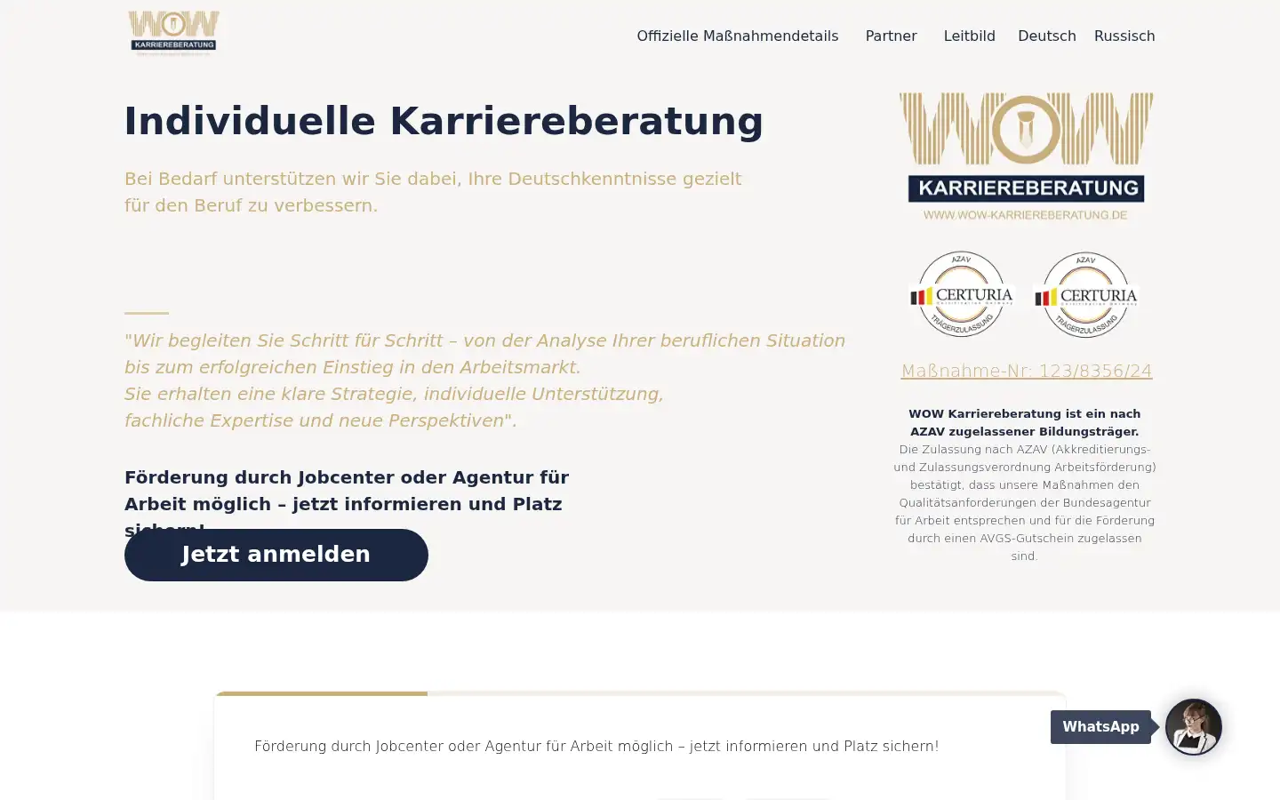 Screenshot of wow-karriere.de