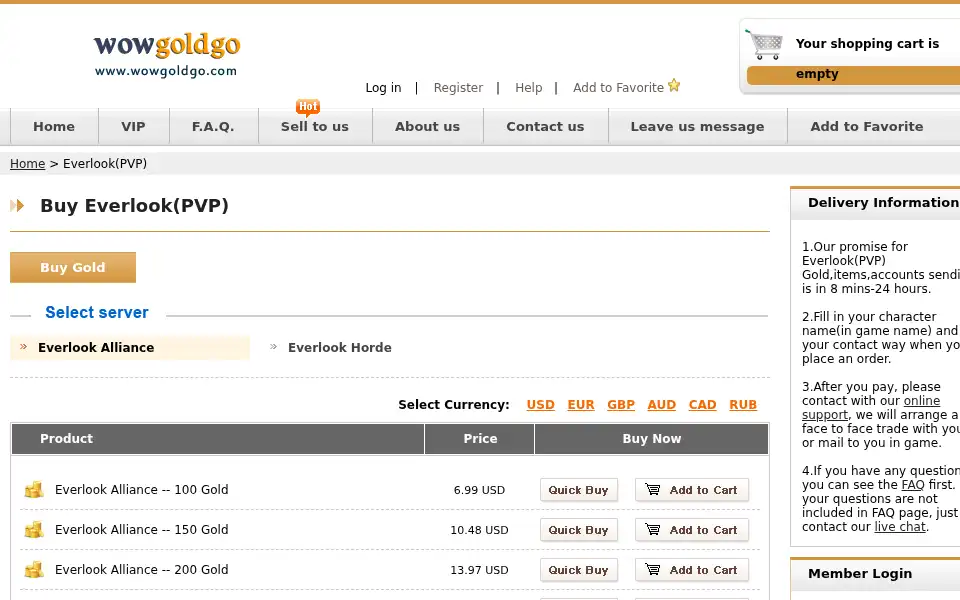 Screenshot of wowgoldgo.com