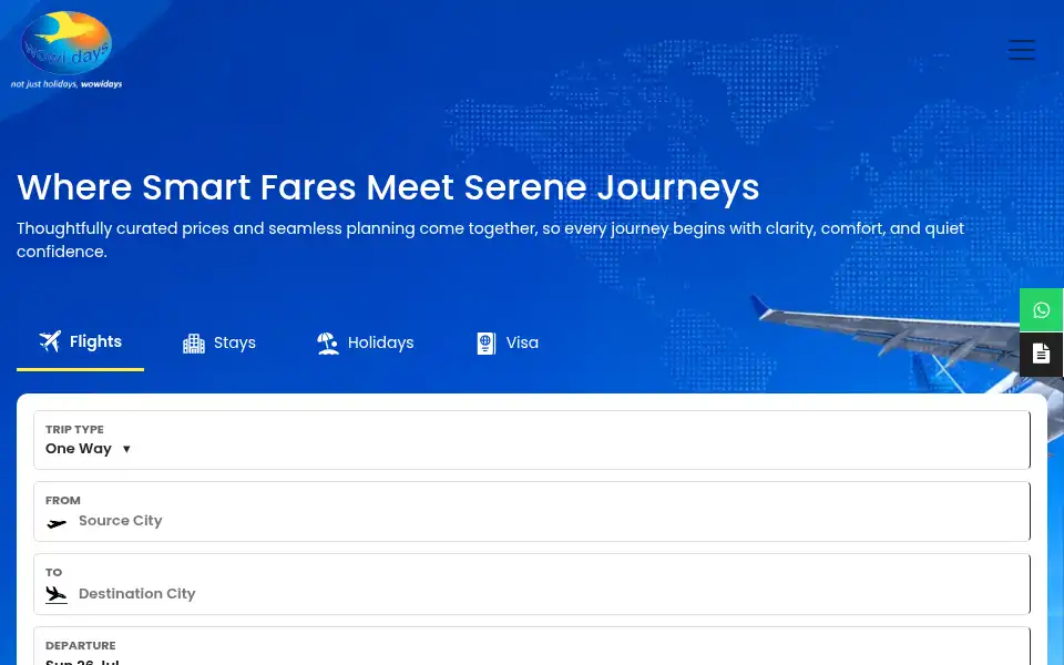 Screenshot of wowidays.com
