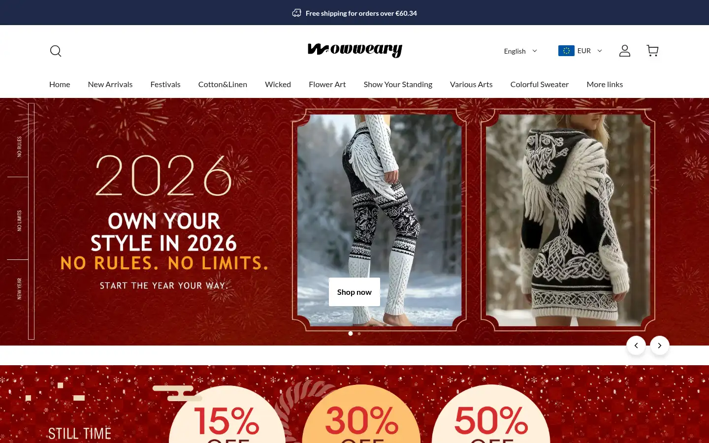 Screenshot of wowweary.com