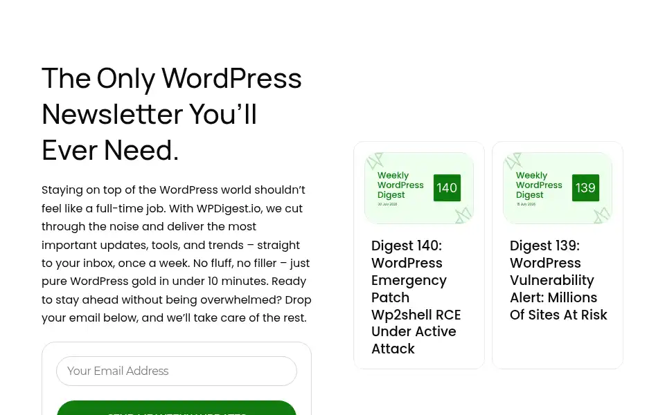 Screenshot of wpdigest.io