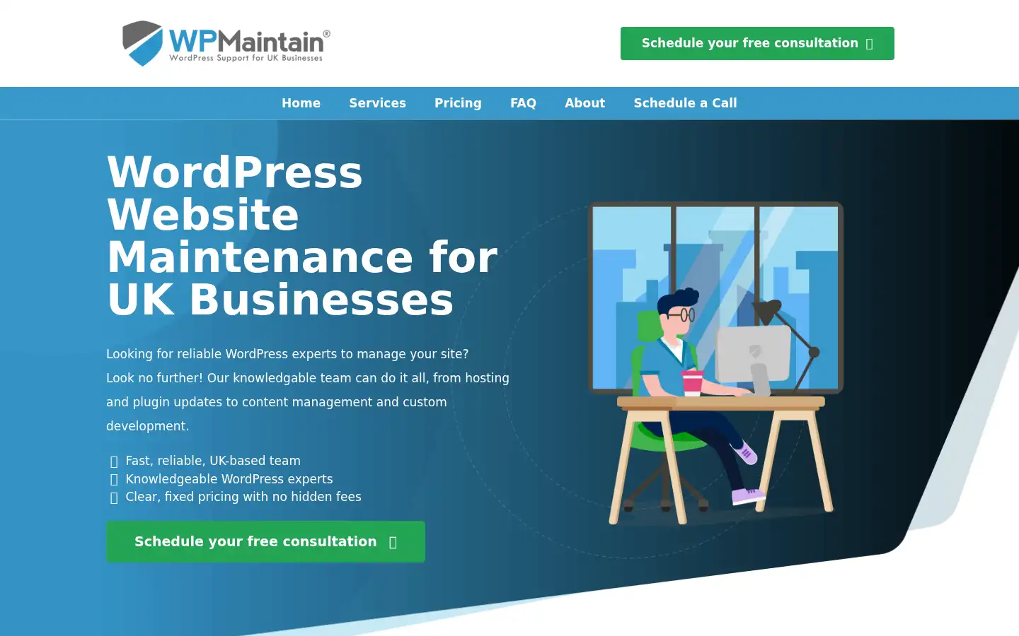 Screenshot of wpmaintain.co.uk