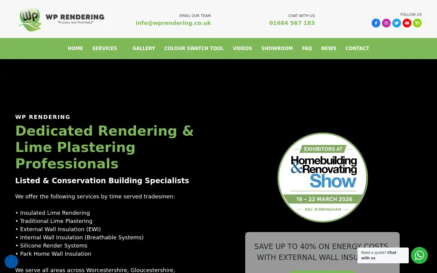 Screenshot of wprendering-plastering.co.uk