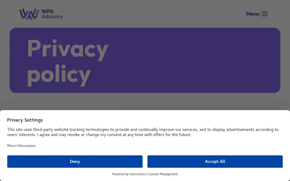 Screenshot of wpsadvisory.com