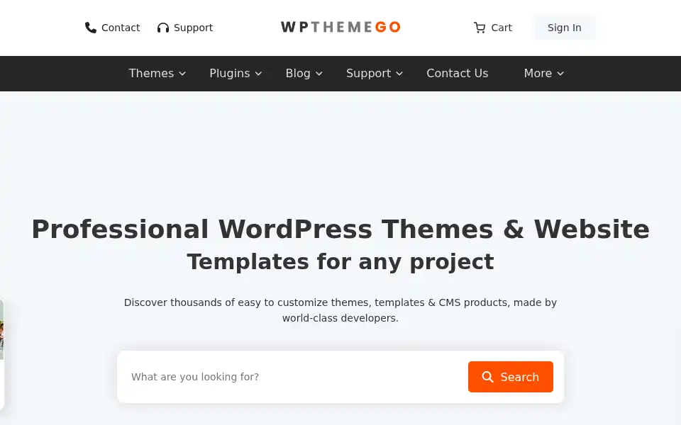 Screenshot of wpthemego.com