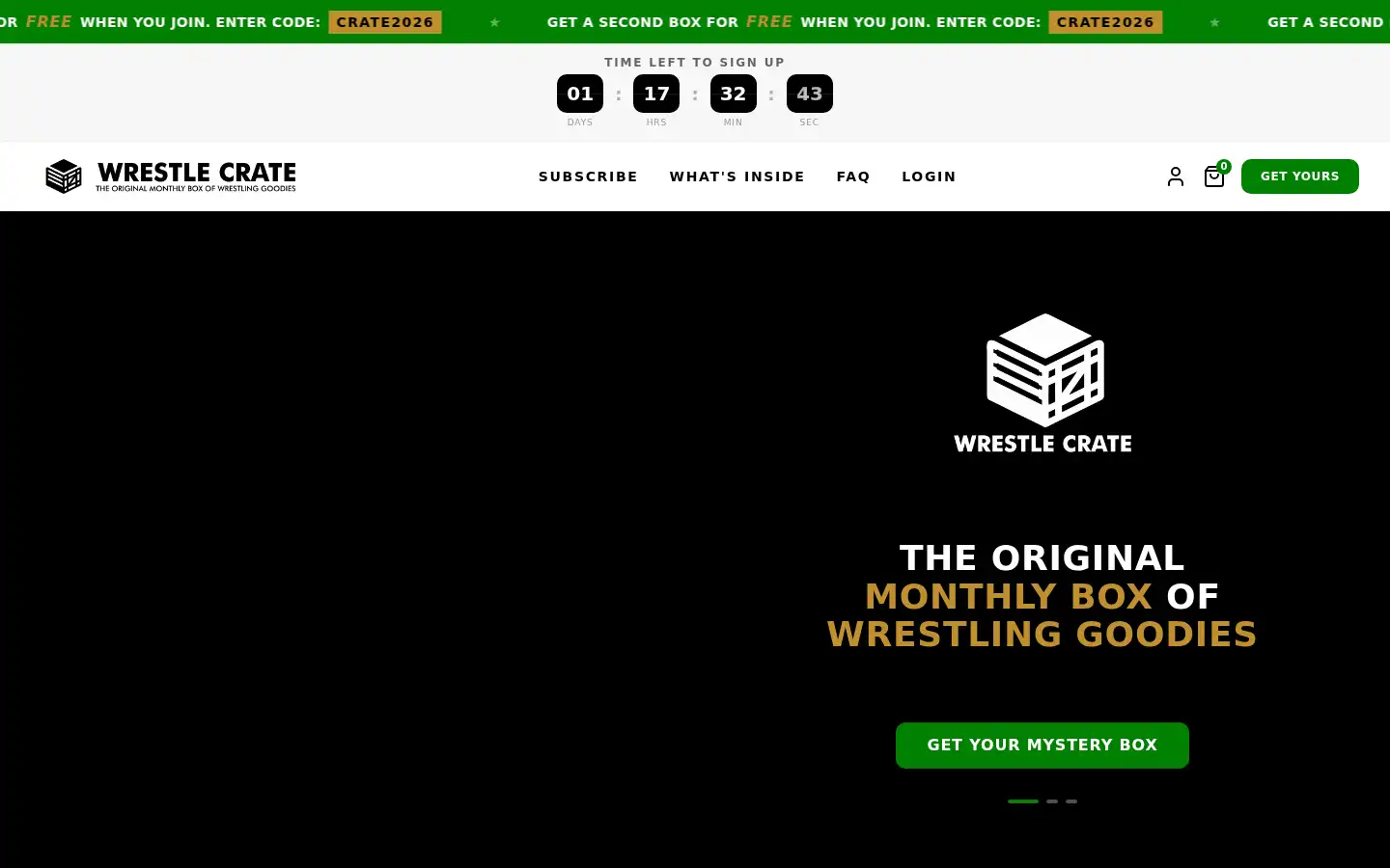 Screenshot of wrestlecrate.co.uk