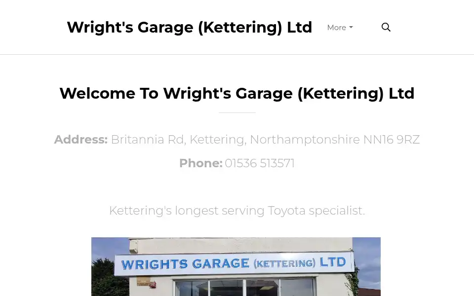 Screenshot of wrightsgaragekettering.co.uk
