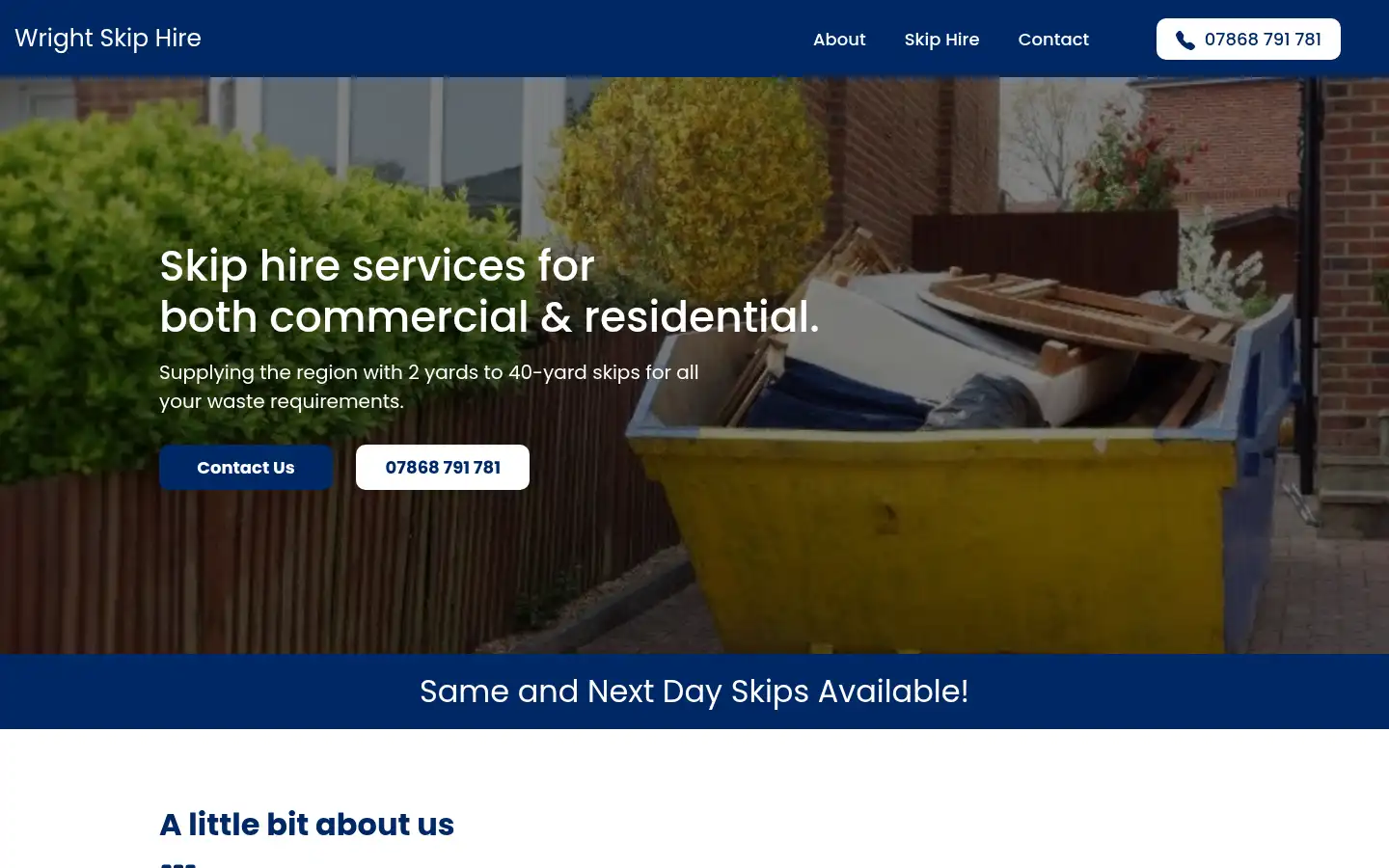 Screenshot of wrightskiphire.co.uk