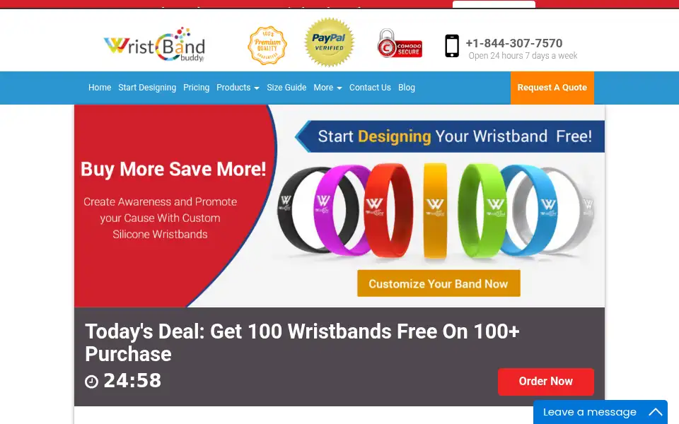Screenshot of wristbandbuddy.com